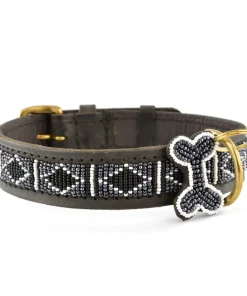 Handgemachte Afrikanische Hundehalsbänder – Rafiki Black Zinj Design