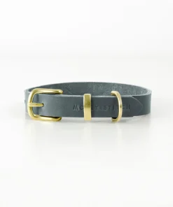 Molly & Stitch Hundehalsband Leder Butter Grau